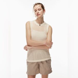 Aritzia TNA Dundas Open Knit Sweater Vest / Red Argil